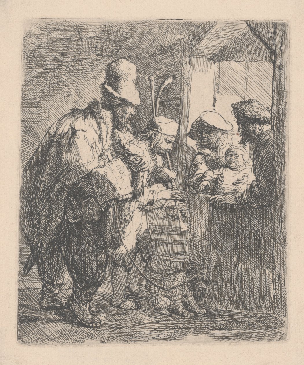 Los músicos ambulantes de Rembrandt van Rijn
