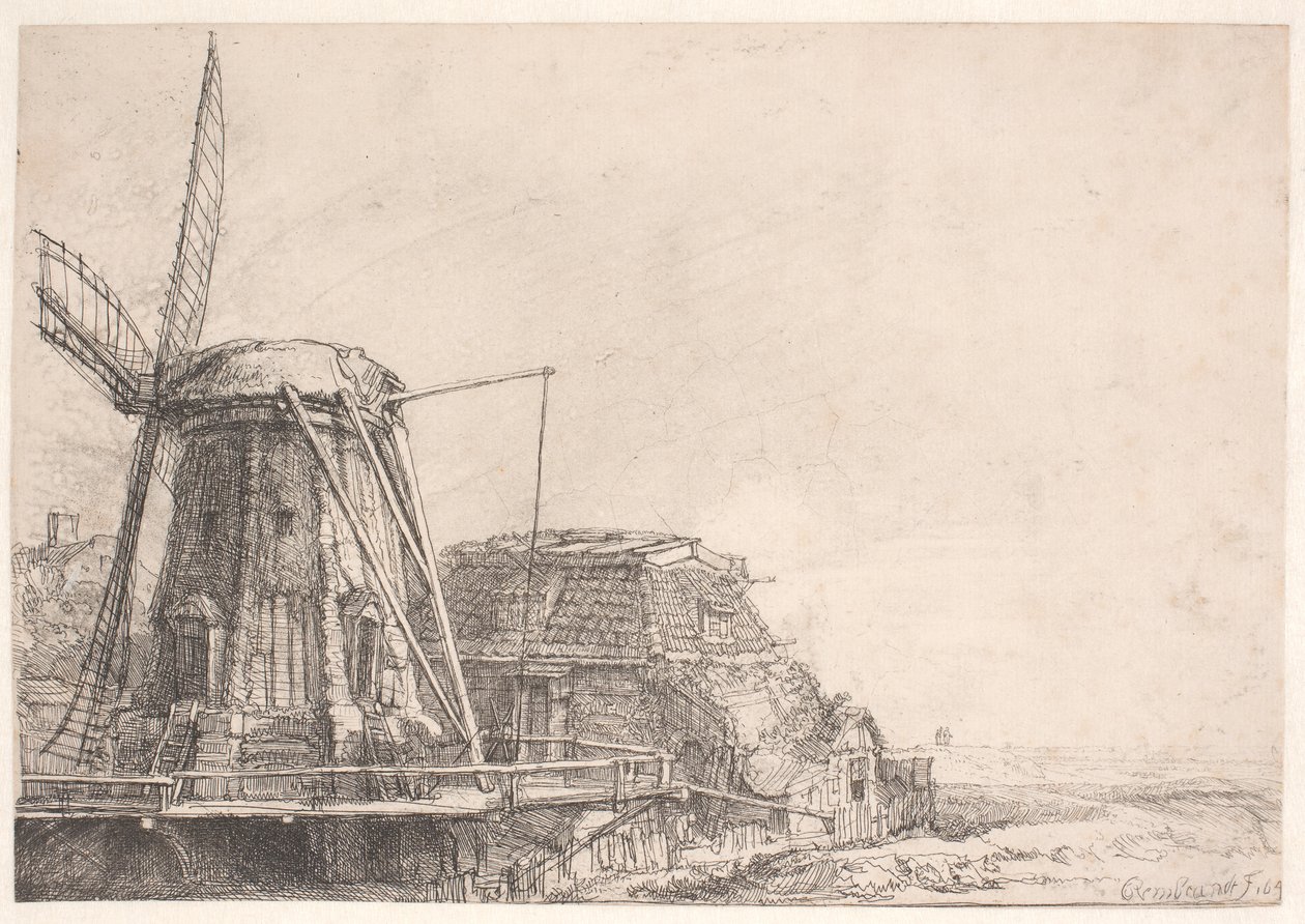 El molino de viento de Rembrandt van Rijn
