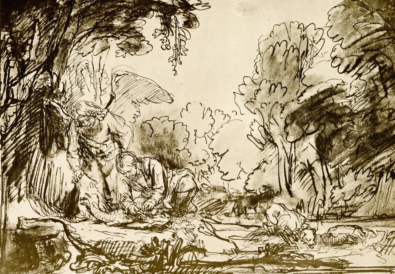 Tobías destripando el pez de Rembrandt van Rijn
