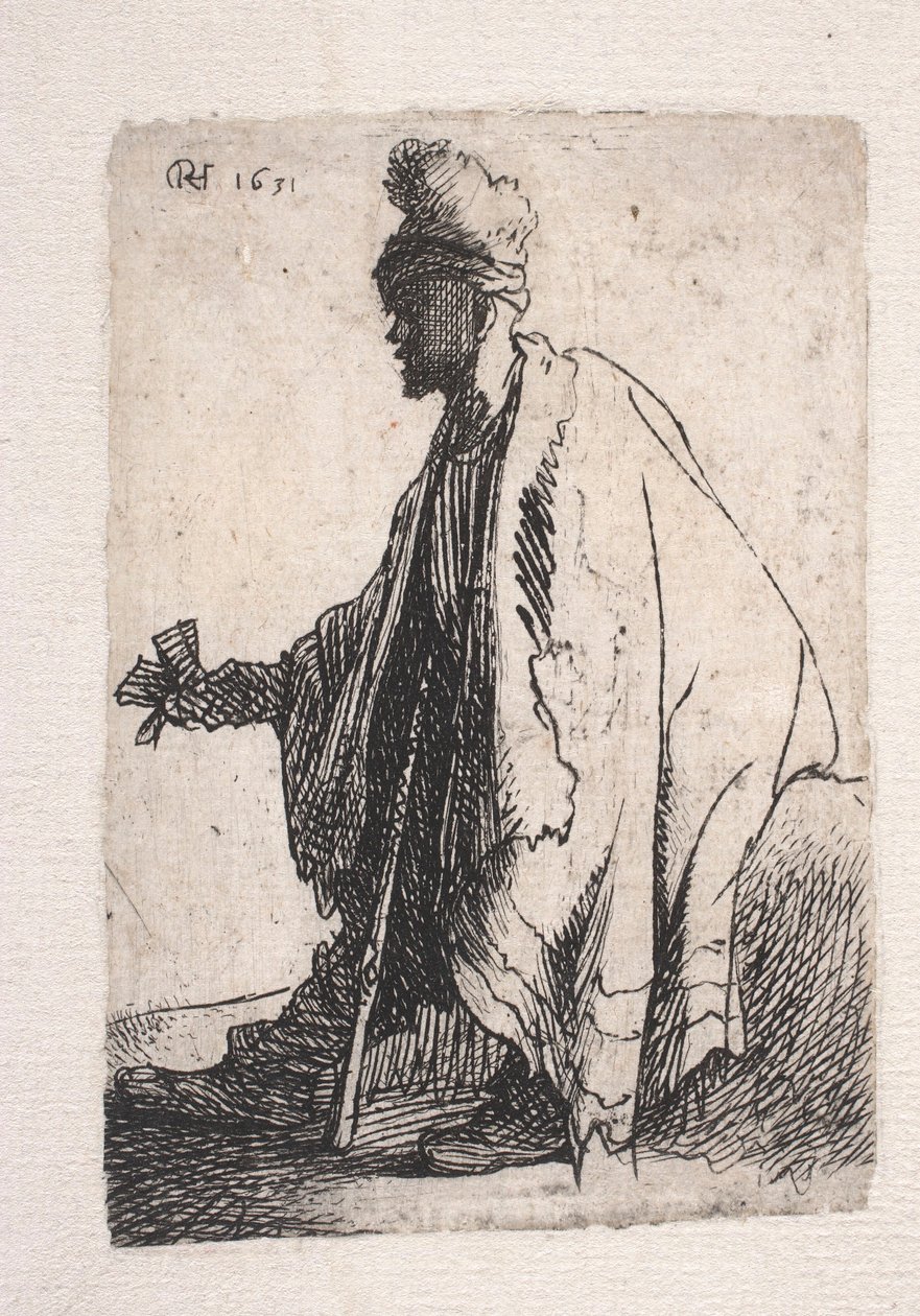 Un mendigo leproso de Rembrandt van Rijn