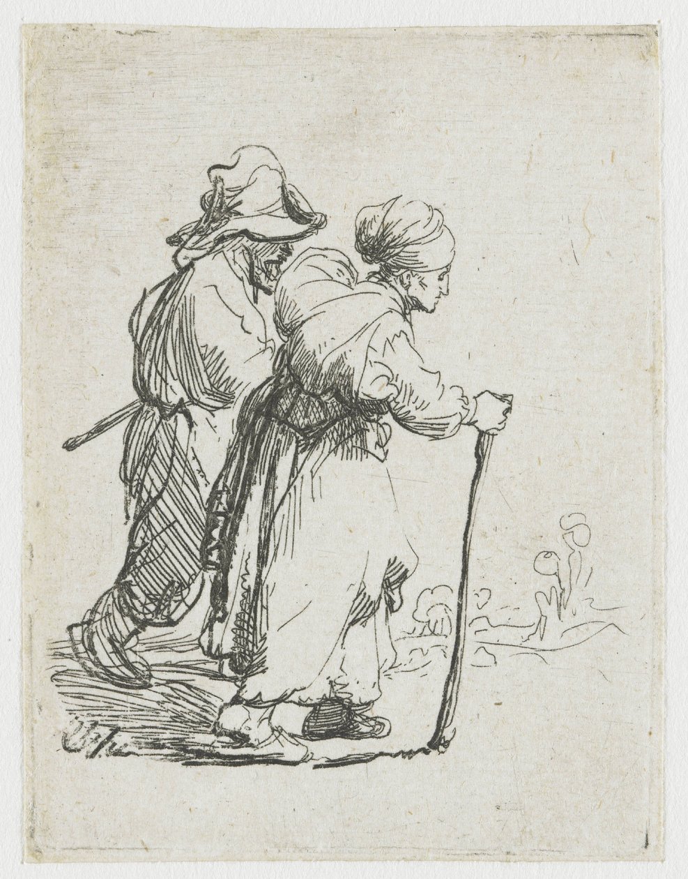 Dos vagabundos, un hombre y una mujer de Rembrandt van Rijn