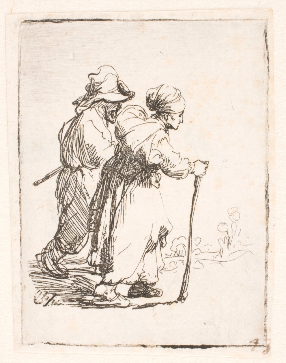 Dos Vagabundos, un Hombre y una Mujer de Rembrandt van Rijn