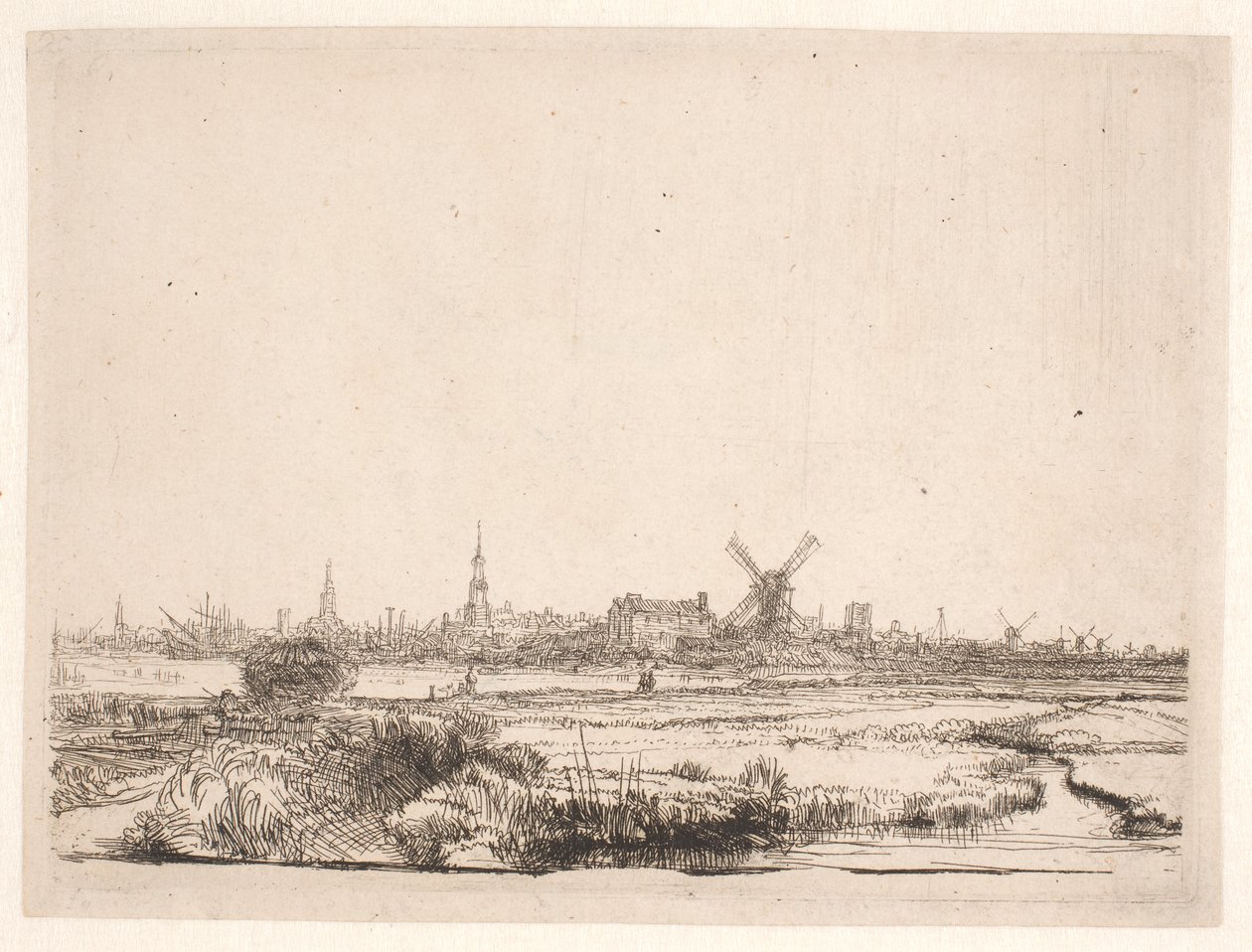 Vista hacia Ámsterdam de Rembrandt van Rijn