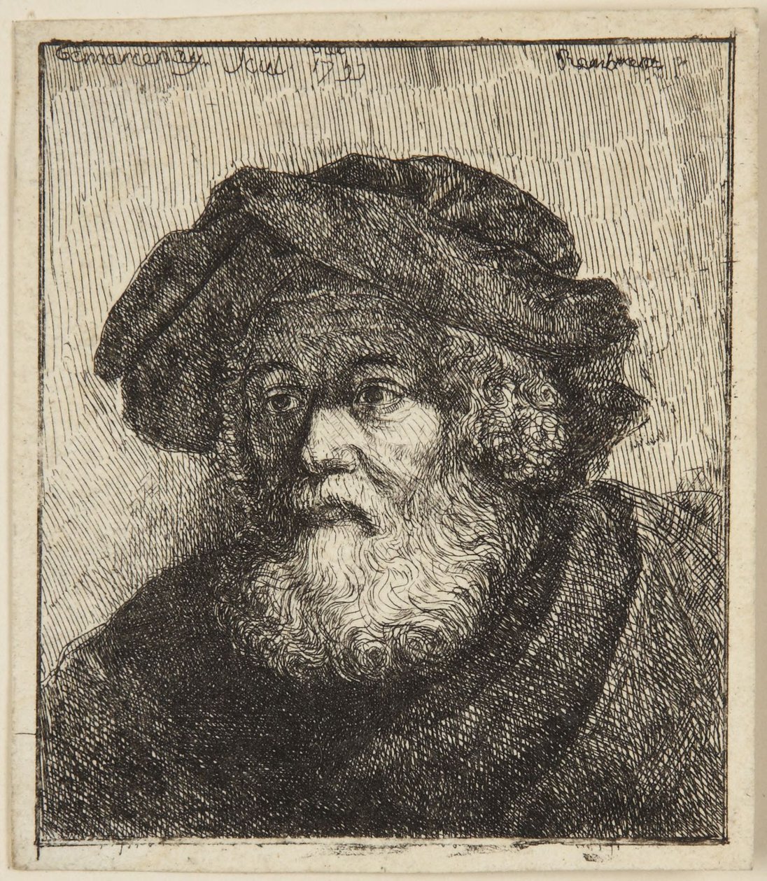 Anciano con gorro de Rembrandt van Rijn