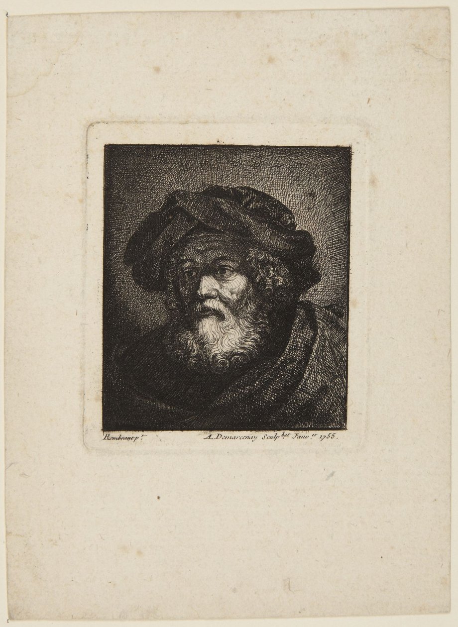 Anciano con gorro de Rembrandt van Rijn