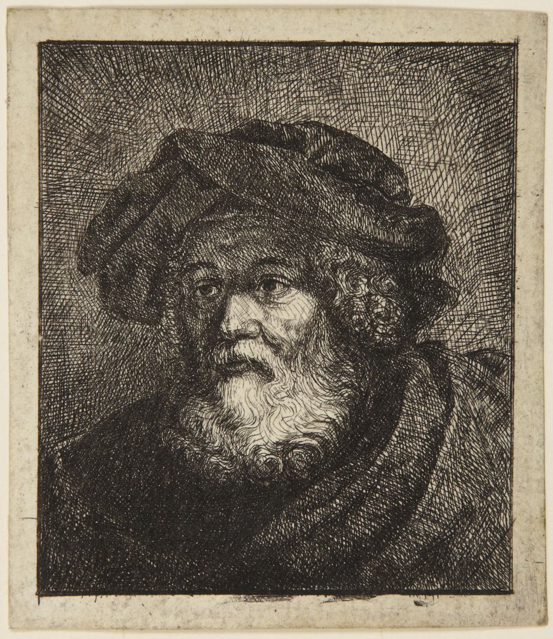 Anciano con gorro de Rembrandt van Rijn