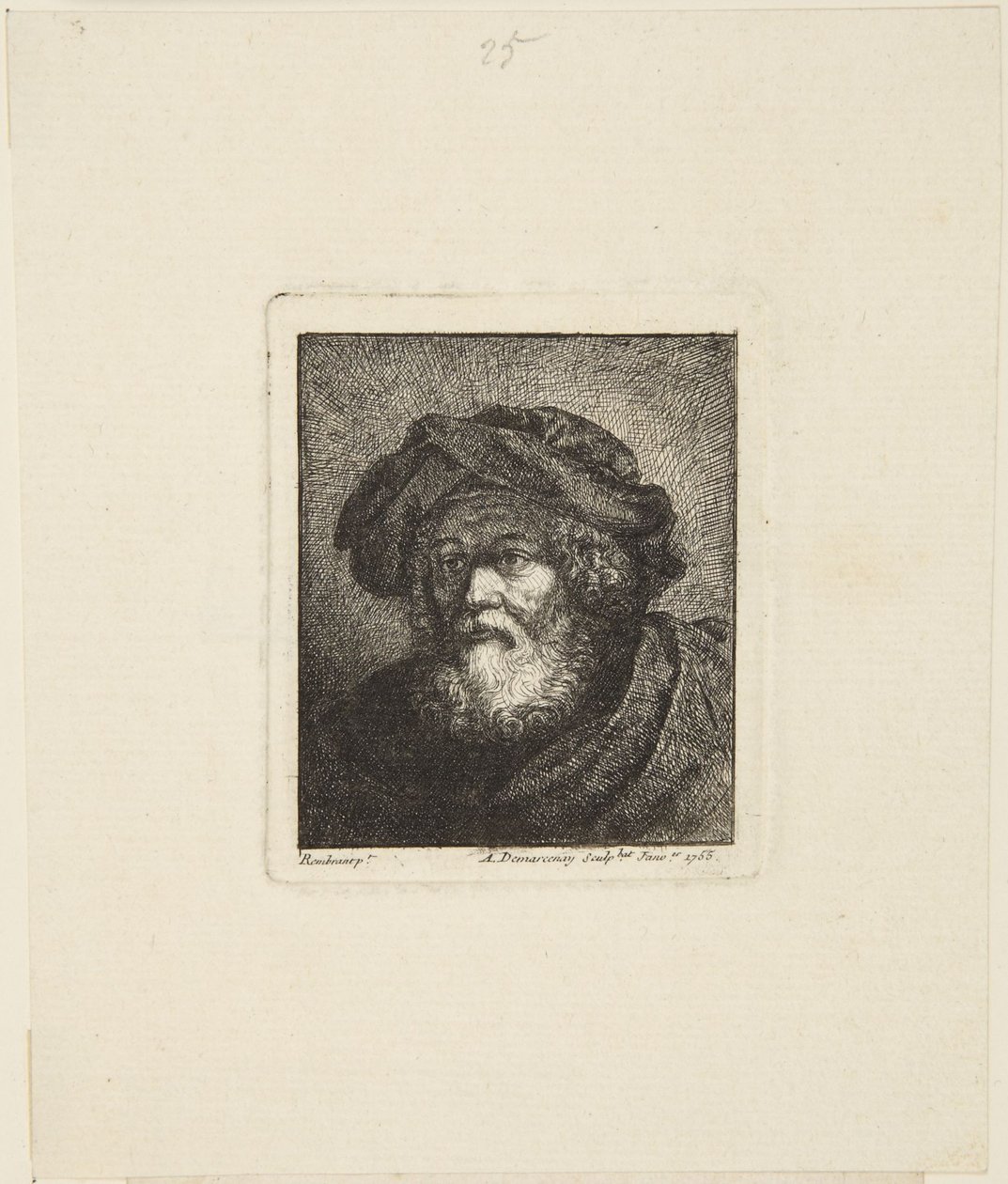 Anciano con gorro de Rembrandt van Rijn