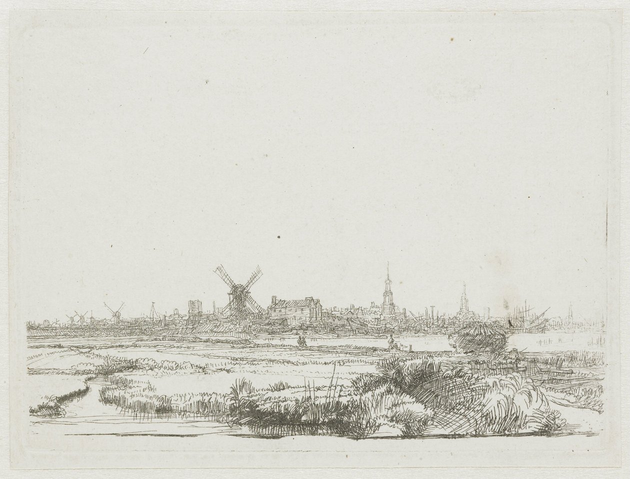 Vista de Ámsterdam desde el Kadijk de Rembrandt van Rijn