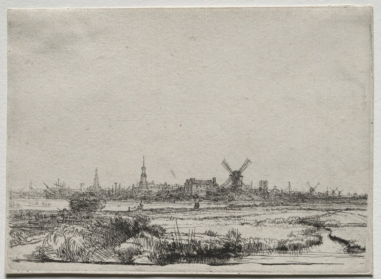 Vista de Ámsterdam desde el noroeste, c. 1640 de Rembrandt van Rijn