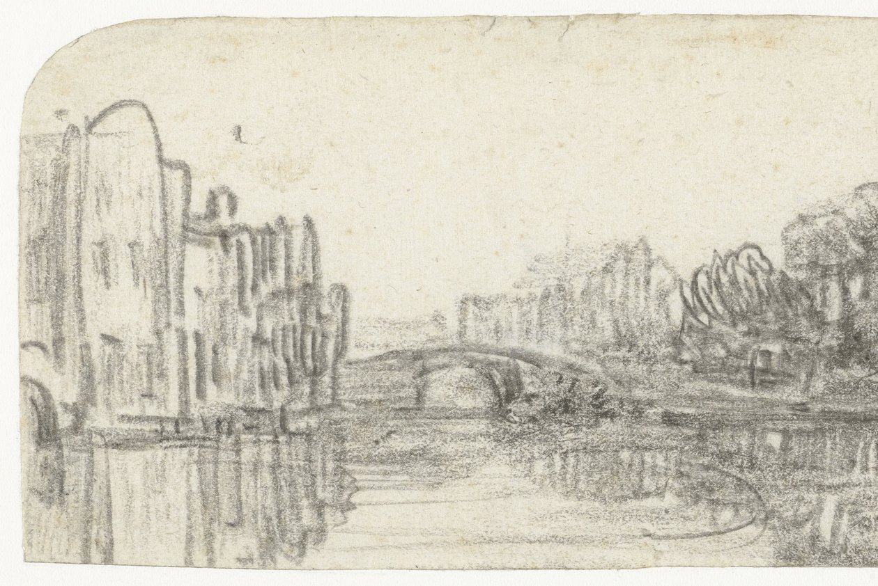 Vista de Nieuwezijds Voorburgwal de Rembrandt van Rijn