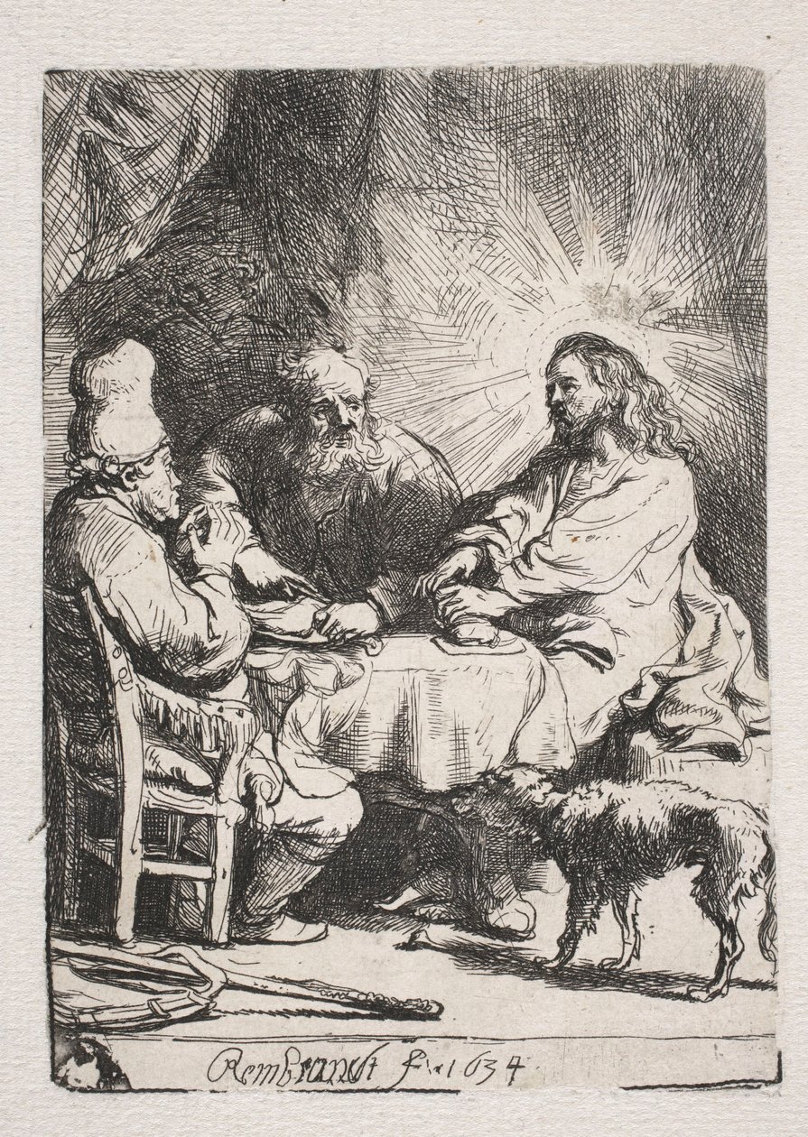 La cena en Emaús (disco pequeño) de Rembrandt van Rijn