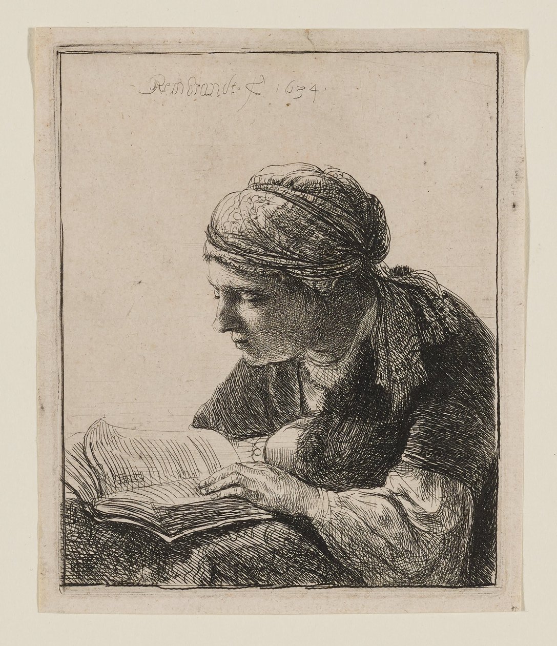 Mujer leyendo de Rembrandt van Rijn