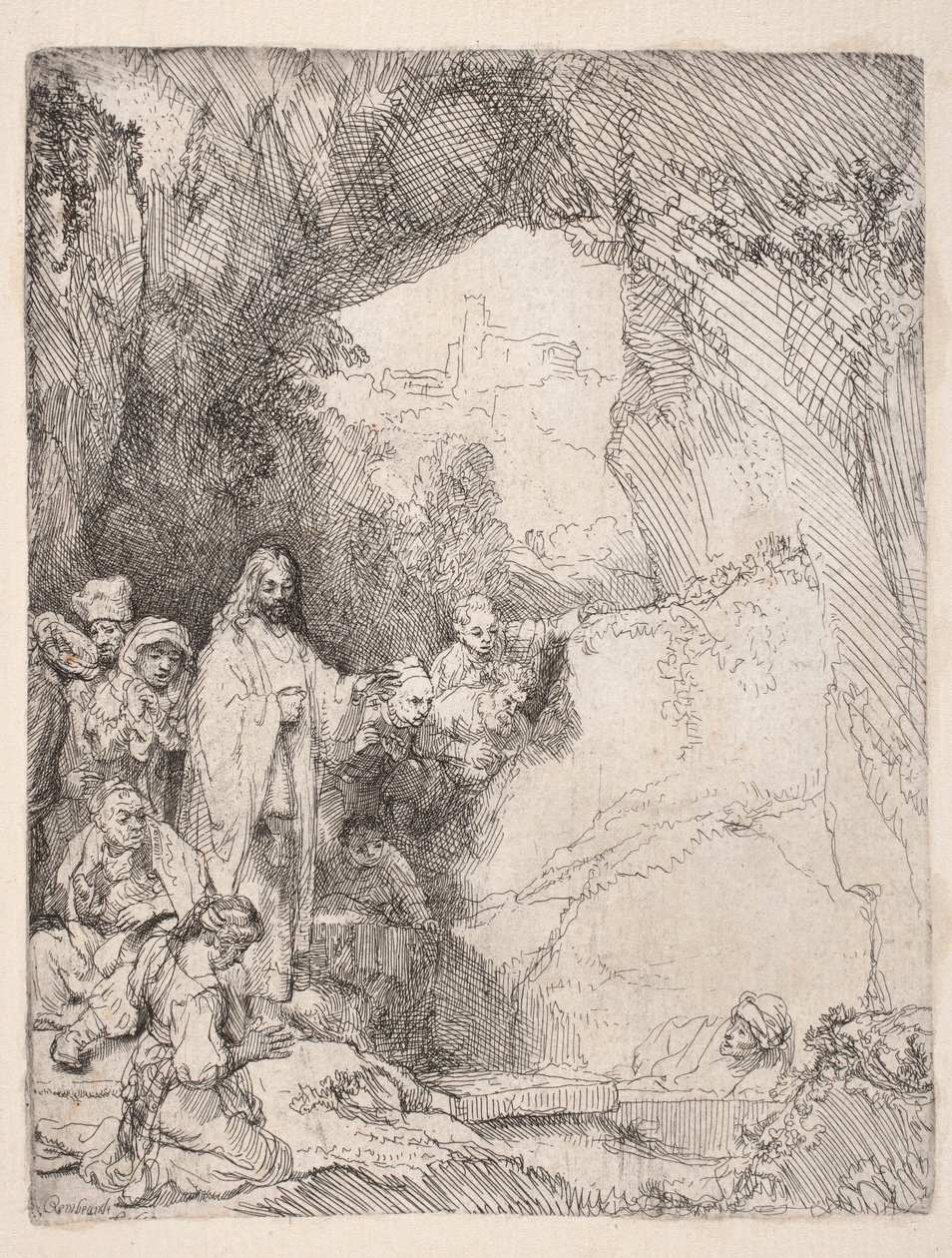 La resurrección de Lázaro (Lámina pequeña) de Rembrandt van Rijn