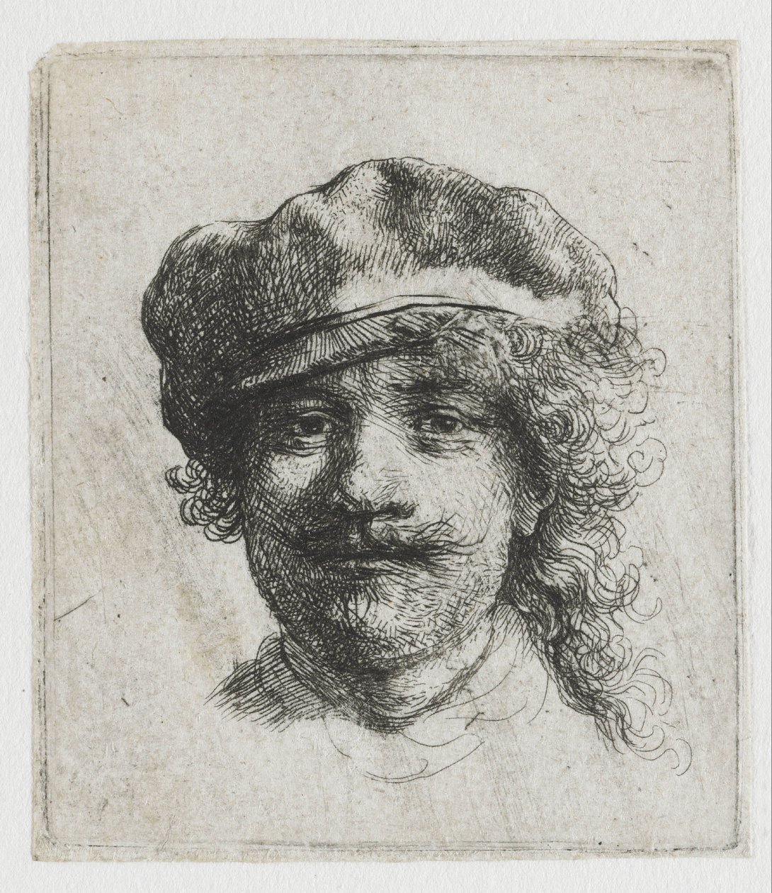 Autorretrato con boina de Rembrandt van Rijn