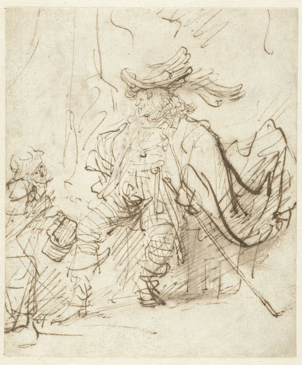 Actor sentado en el papel de Capitano de Rembrandt van Rijn