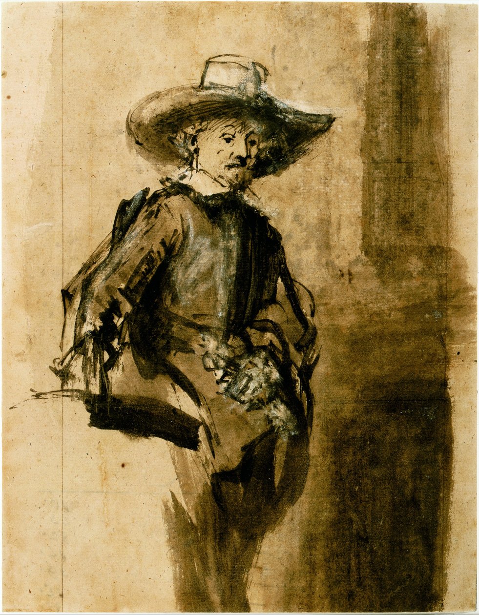 Estudio para uno de los Síndicos, Volkert Jansz. de Rembrandt van Rijn