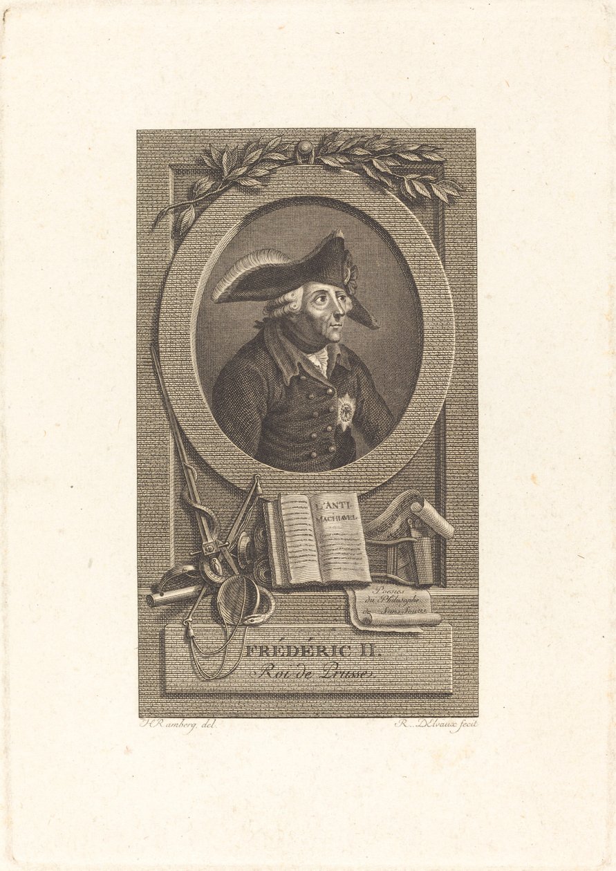 Federico el Grande, Rey de Prusia de Remi Henri Joseph Delvaux after Johann Heinrich Ramberg