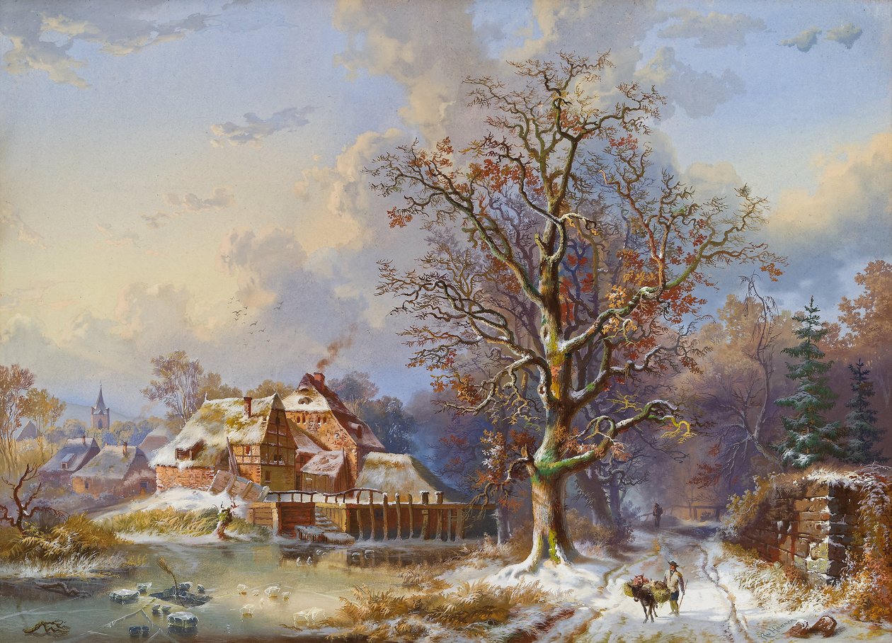 Pueblo en invierno de Remigius Adrianus Haanen