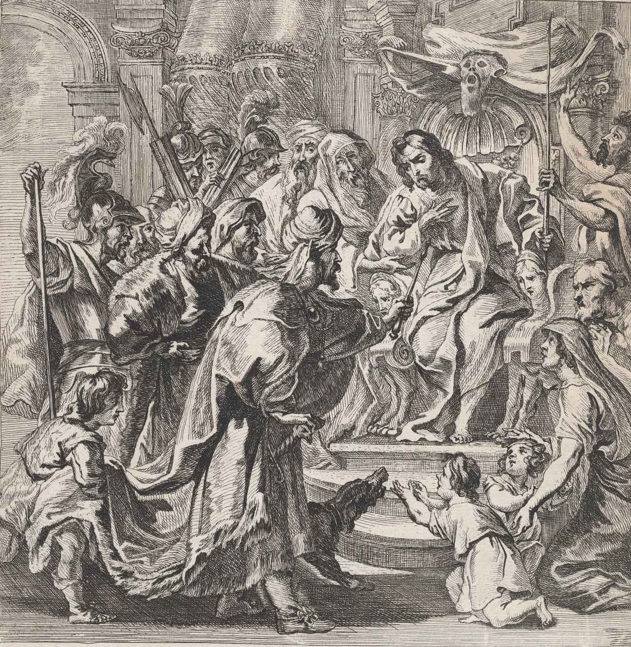 Cambises castigando al juez injusto Sisamnes, ca. 1630-80 de Remoldus Eynhoudts