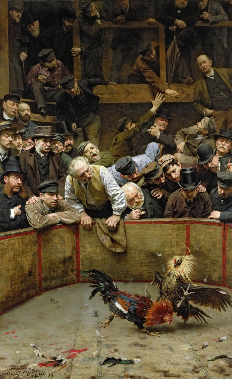 La pelea de gallos, 1889 de Remy Cogghe