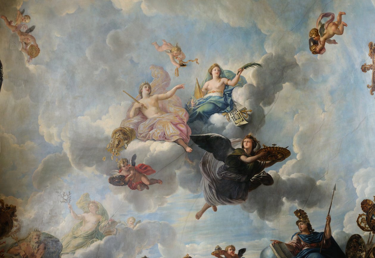 Figura de la Magnificencia Real, Inmortalidad y Progreso en las Bellas Artes de René Antoine Houasse