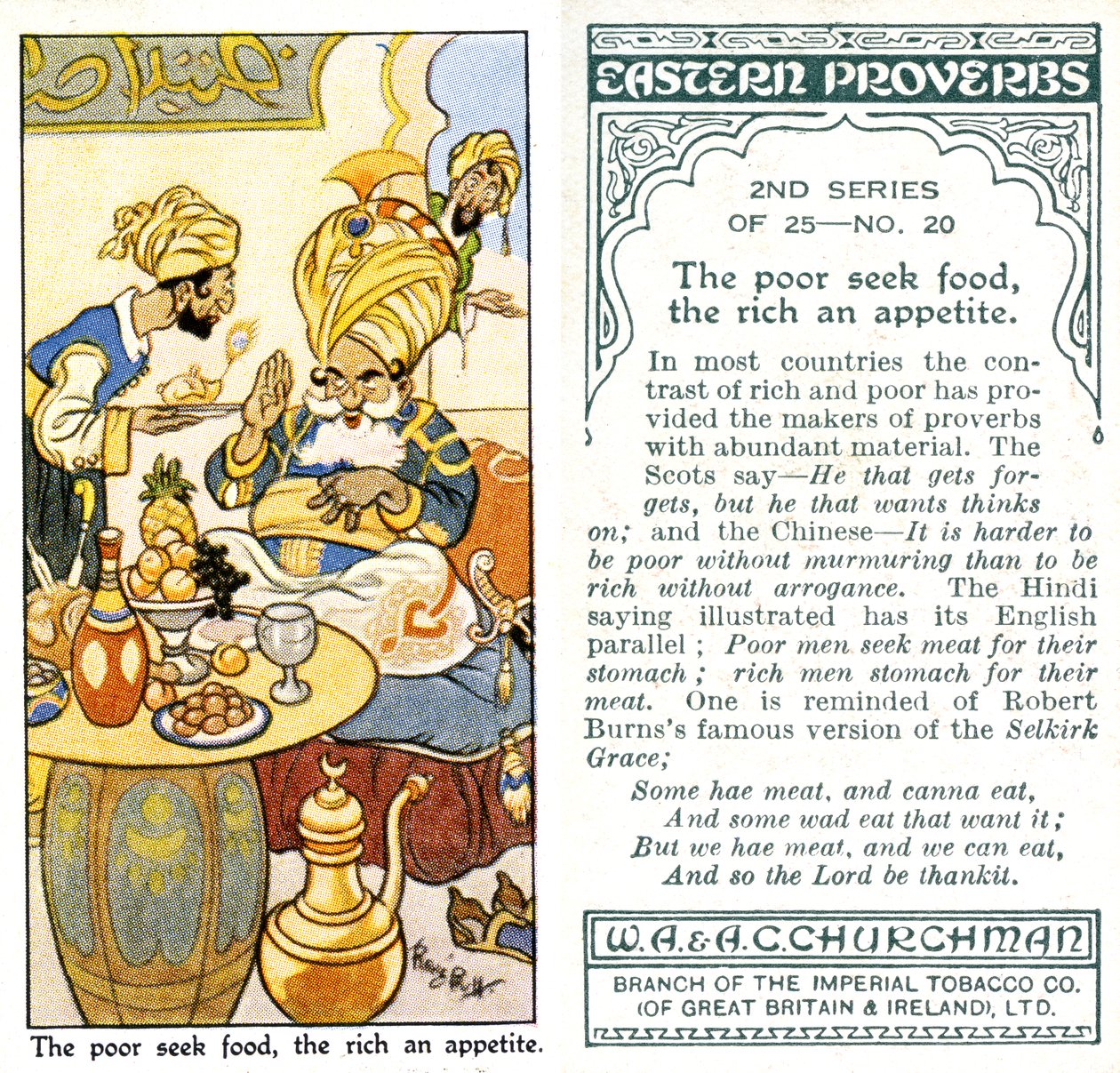 Los pobres buscan comida, los ricos un apetito, 1932 de René Bull