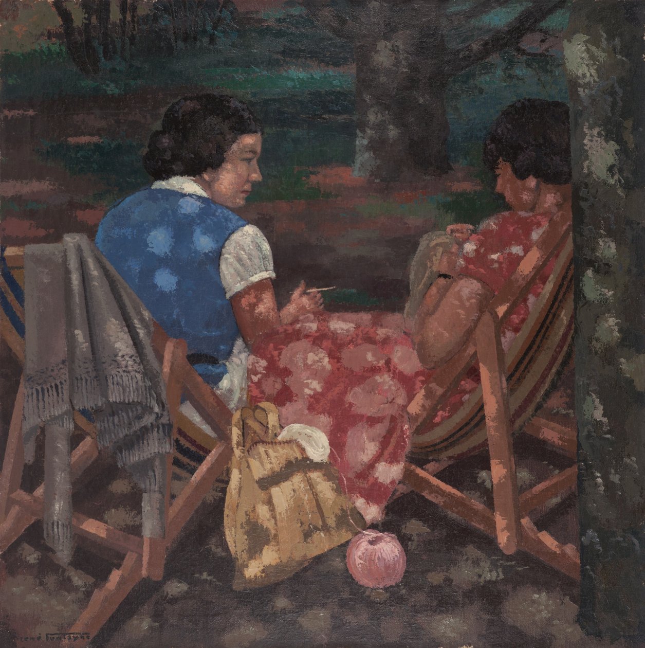 Mujeres de punto en el jardín de René Fontayne