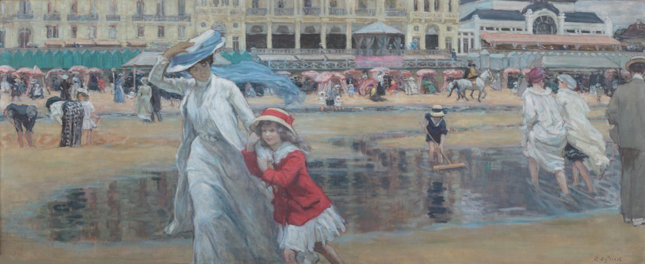 La playa de Cabourg, c. 1910 de René François Xavier Prinet