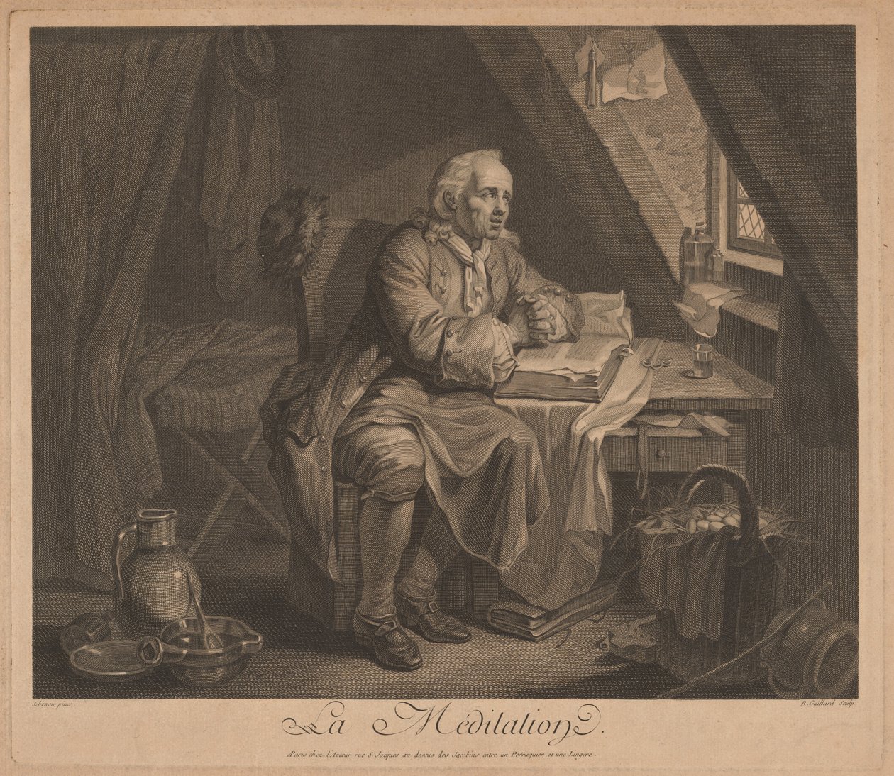 La meditación de René Gaillard, after Johann Eleazar Schenau