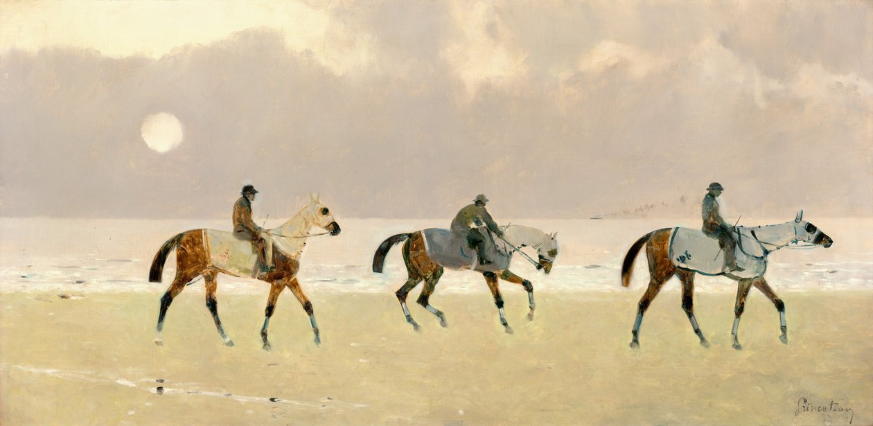 Jinetes en la playa de Dieppe, 1892 de René Pierre Charles Princeteau