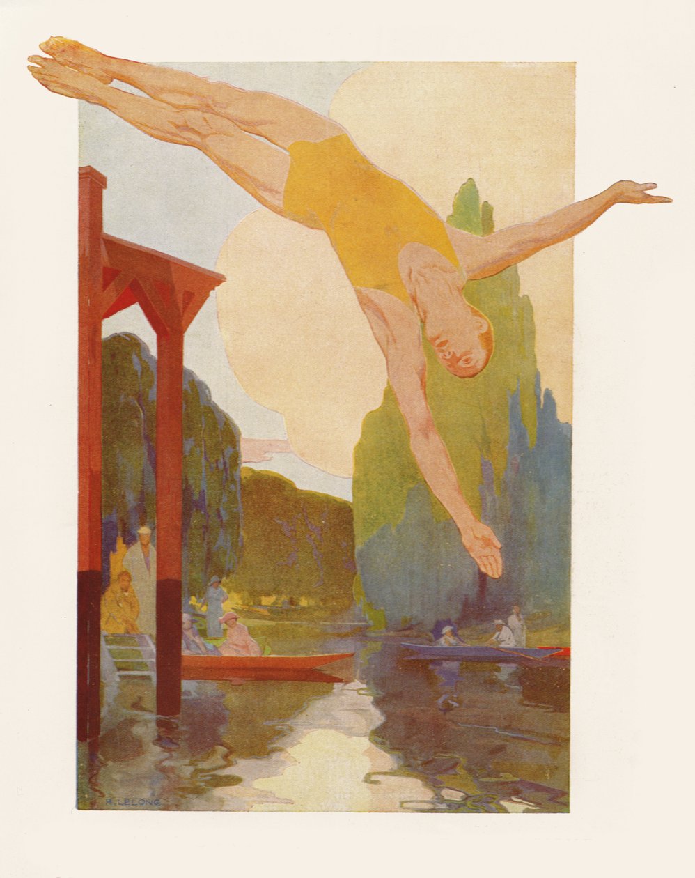 Buceador de río, 1920 de Rene Lelong