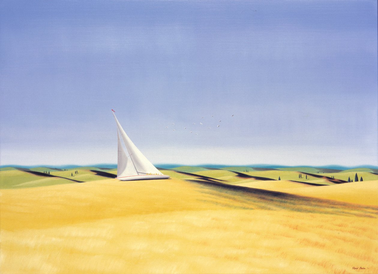 Navegando en Tuscanie, 2001, Óleo sobre lienzo de Rene Boin
