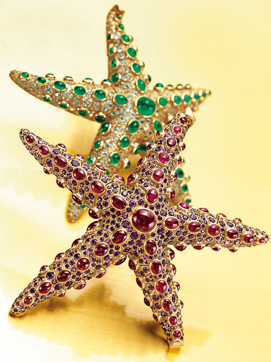 Dos broches de estrella de mar de Rene Boivin