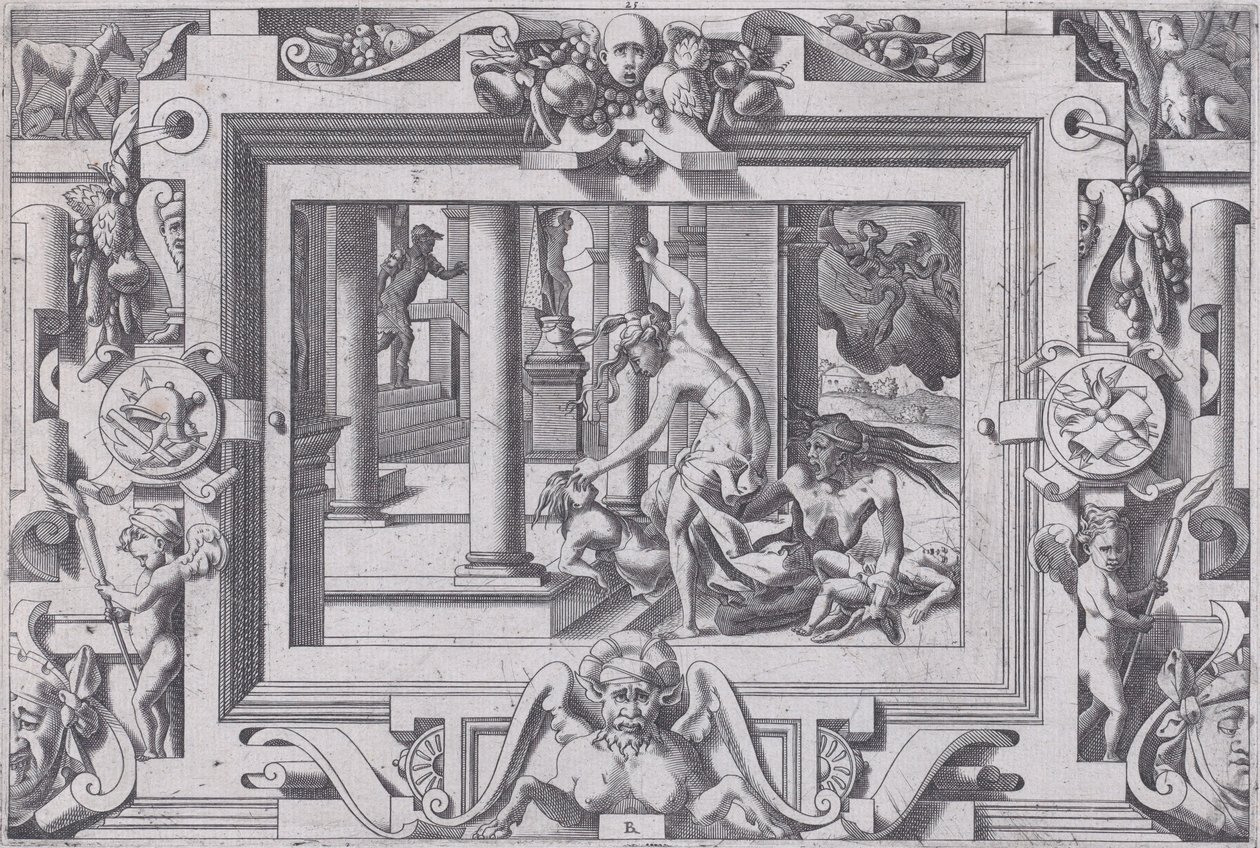 Medea mata a sus dos hijos de Jasón de Rene Boyvin