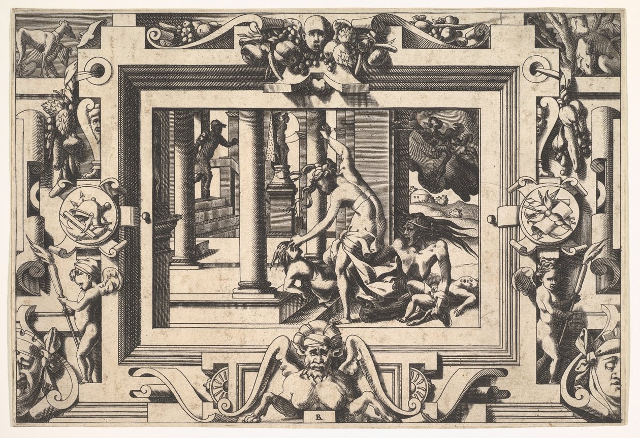 Medea mata a sus dos hijos por Jasón, 1563 de Rene Boyvin