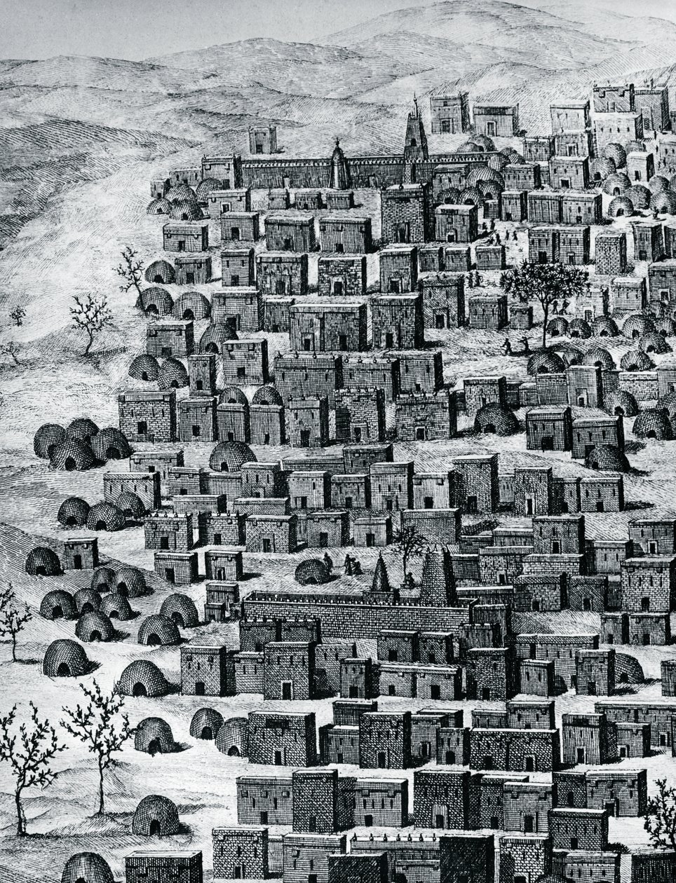 Vista de la ciudad de Tombuctú, Mali, grabado de Travels through Central Africa to Timbuctoo, por Rene Caillie (1799-1838) entre 1824 y 1828, África de Rene Caillie