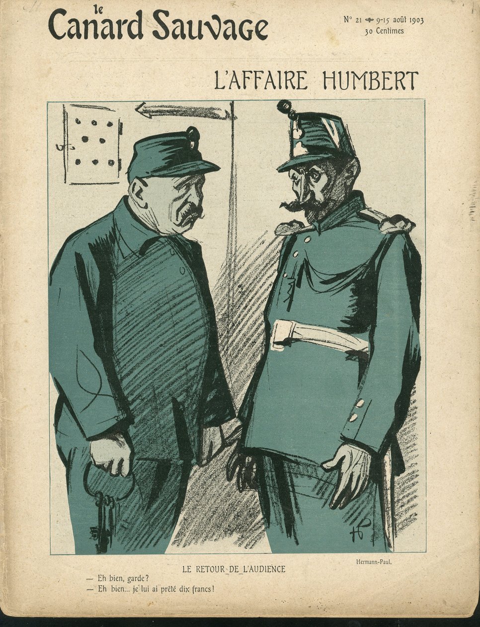 Ilustración de Hermann-Paul (1864-1940) para la portada de Le Canard Sauvage, No. 21 de Rene George Hermann Paul