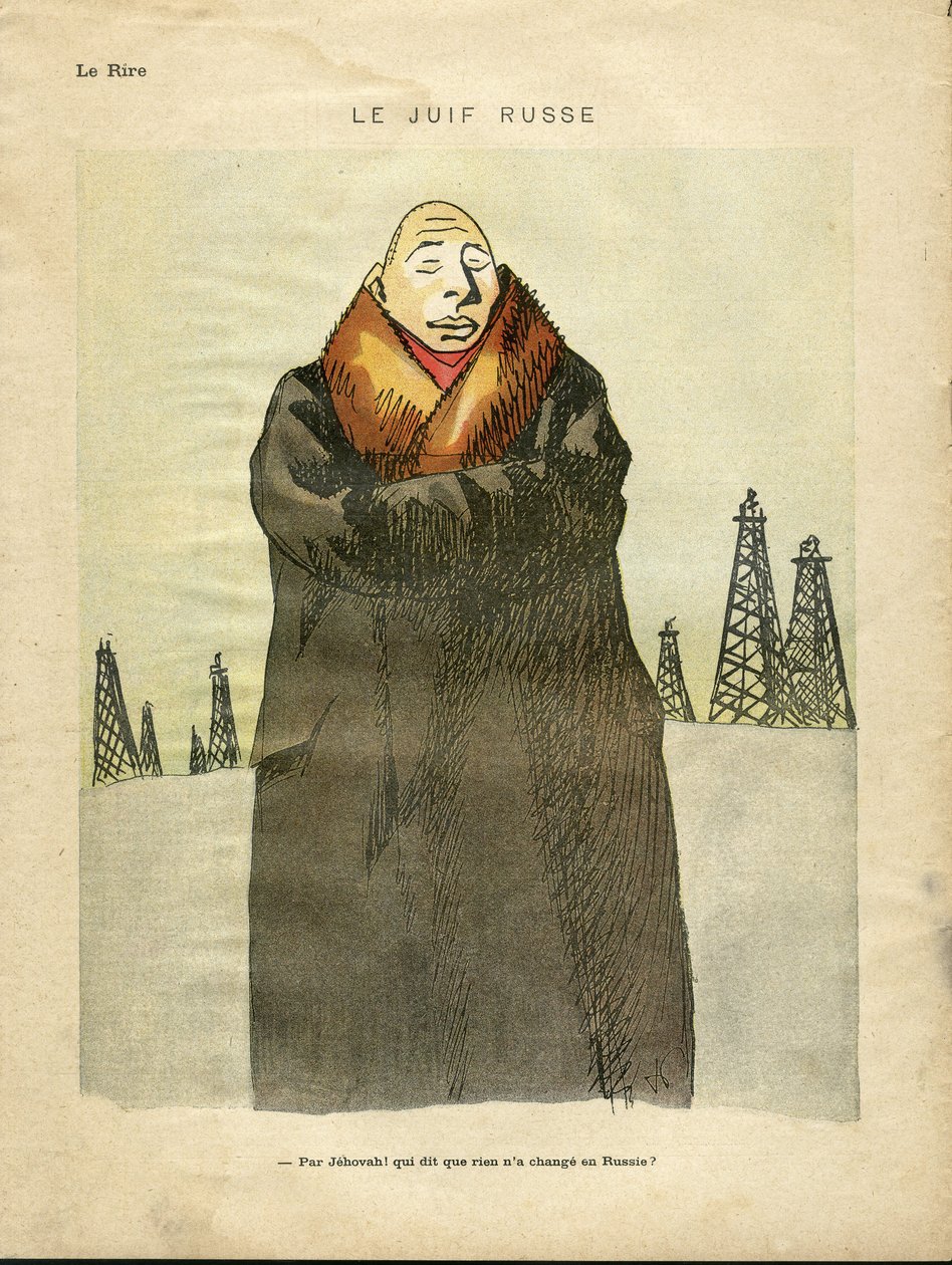 Ilustración de Hermann-Paul (1864-1940) en Le Lire, ca. 1935 - El judío ruso - Antisemitismo, Petróleo - Judío de Rene George Hermann Paul