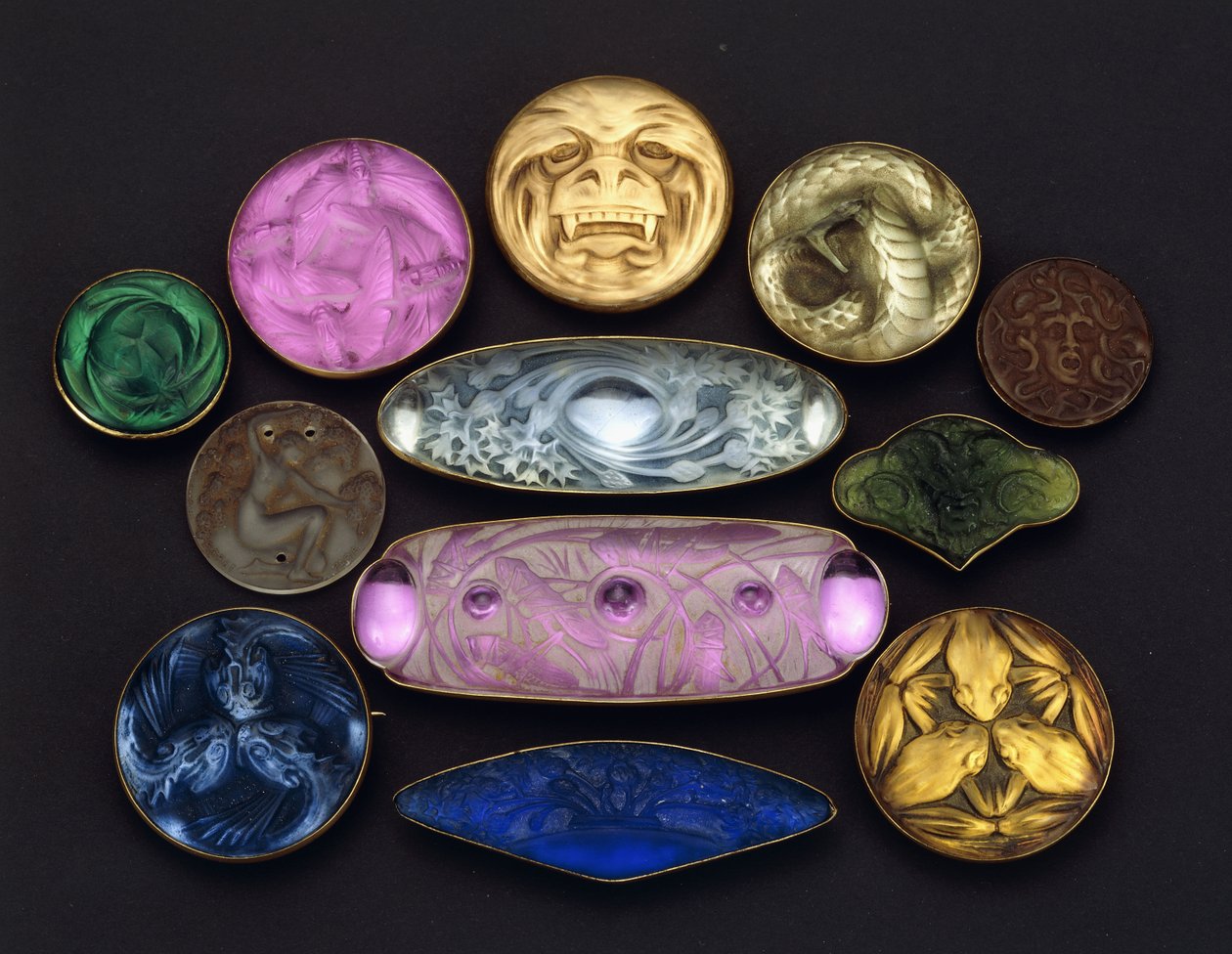 Varios artículos de vidrio de Rene Jules Lalique