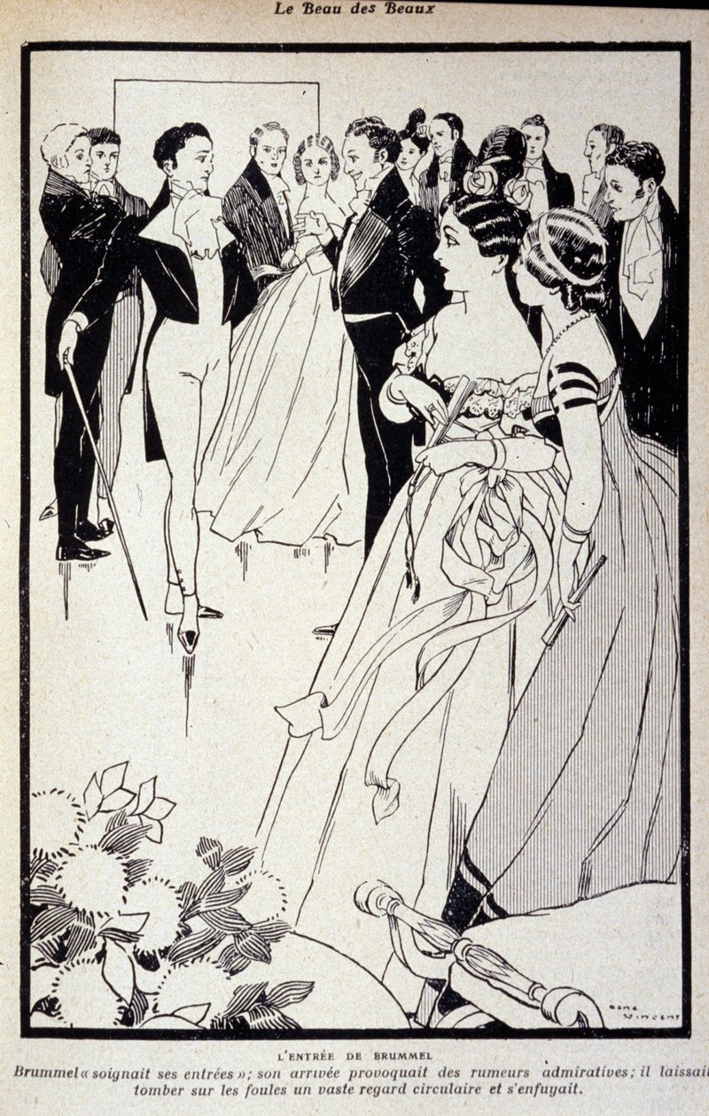 Representación de George Bryan Brummel conocido como el Beau Brummel (1778 - 1840), el Rey de los Dandys. Ilustración de René Vincent. Siglo XIX de Rene Vincent