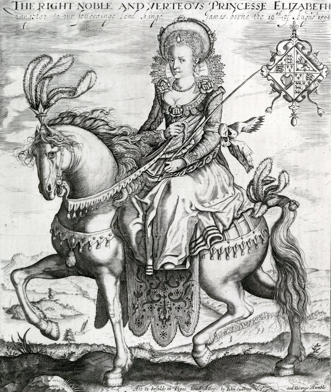 La Muy Noble y Virtuosa Princesa Isabel, hija de nuestro soberano rey Jacobo, 1612-3 de Renold Elstrack