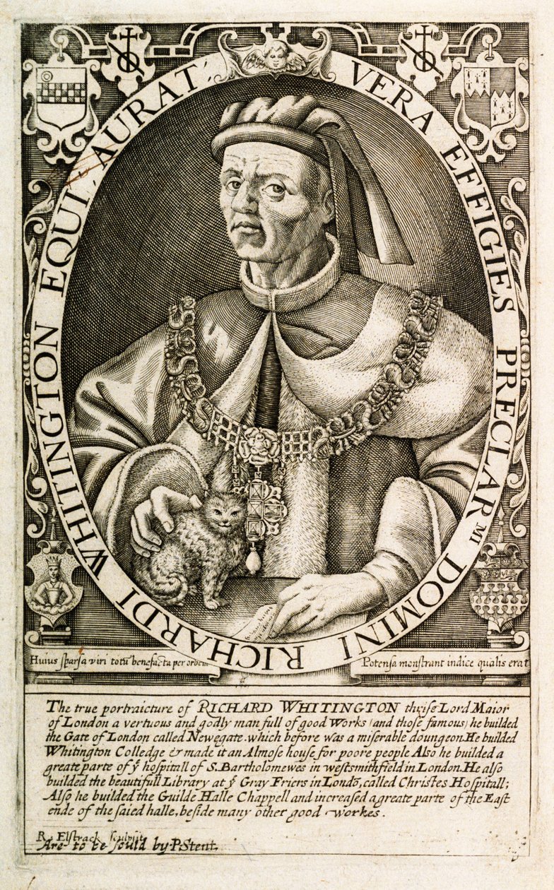 Dick Whittington, alcalde de Londres (grabado) de Renold Elstrack