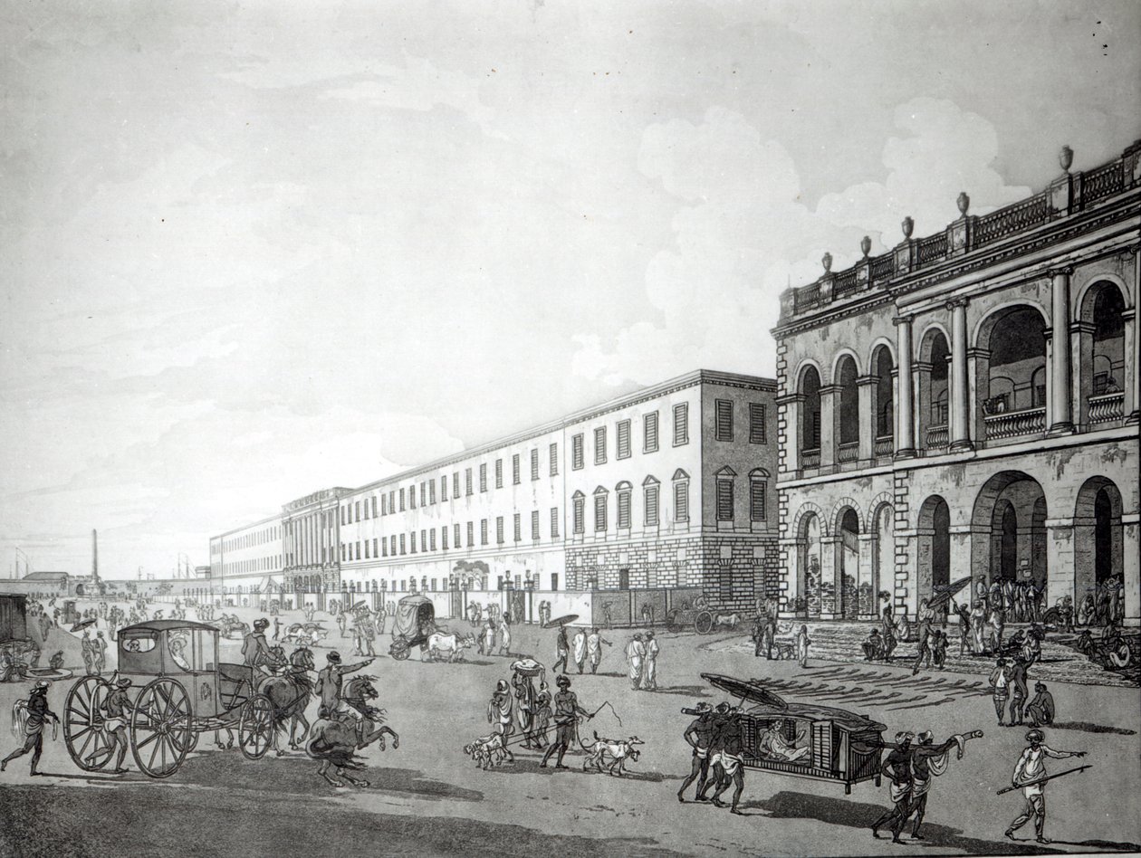 El Tribunal del Alcalde y el Edificio de los Escritores, Calcuta, 1786 de Rev. Edward Thomas Daniell
