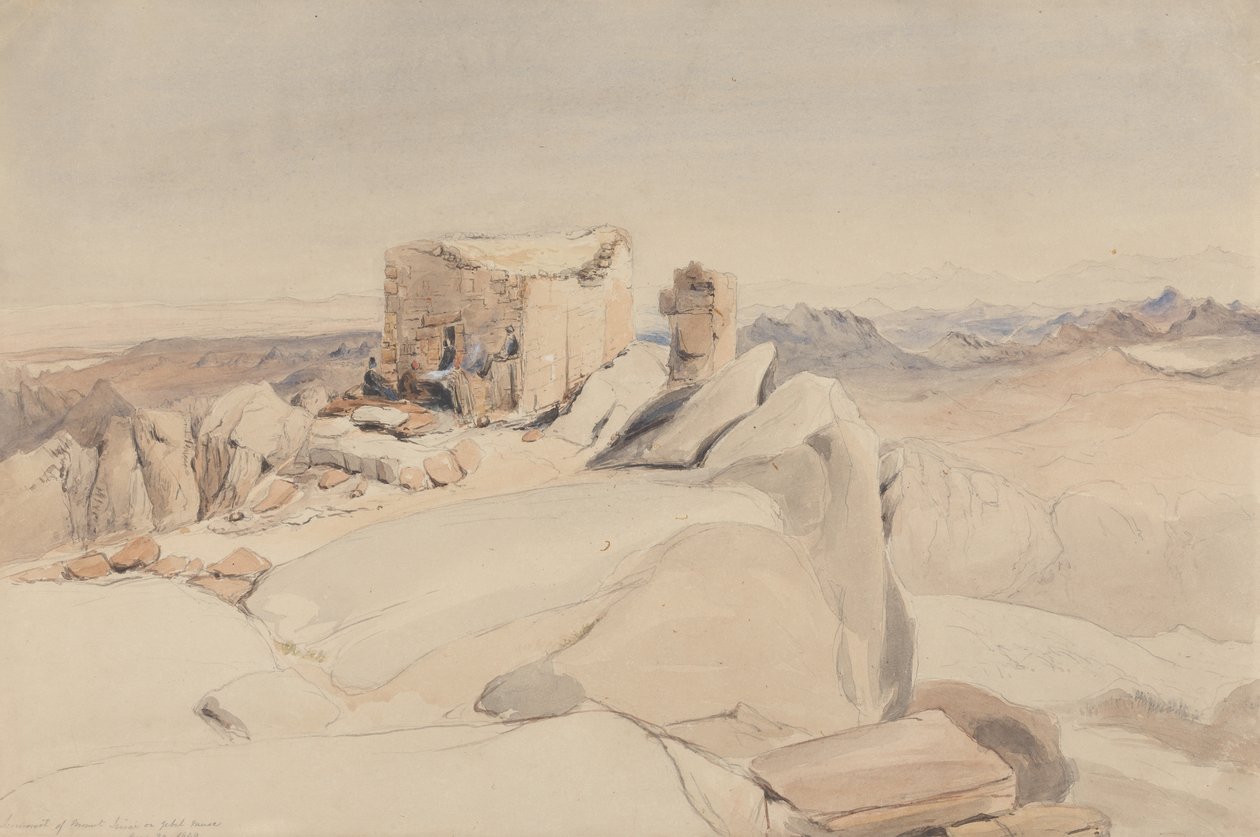 La Cima del Monte Sinaí o Jebel Musa, 1840 de Rev. Edward Thomas Daniell