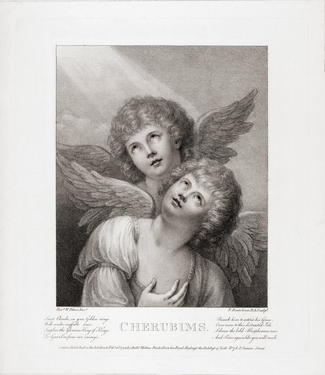 Dos querubines. Dos ángeles de Rev. Matthew William (after) Peters