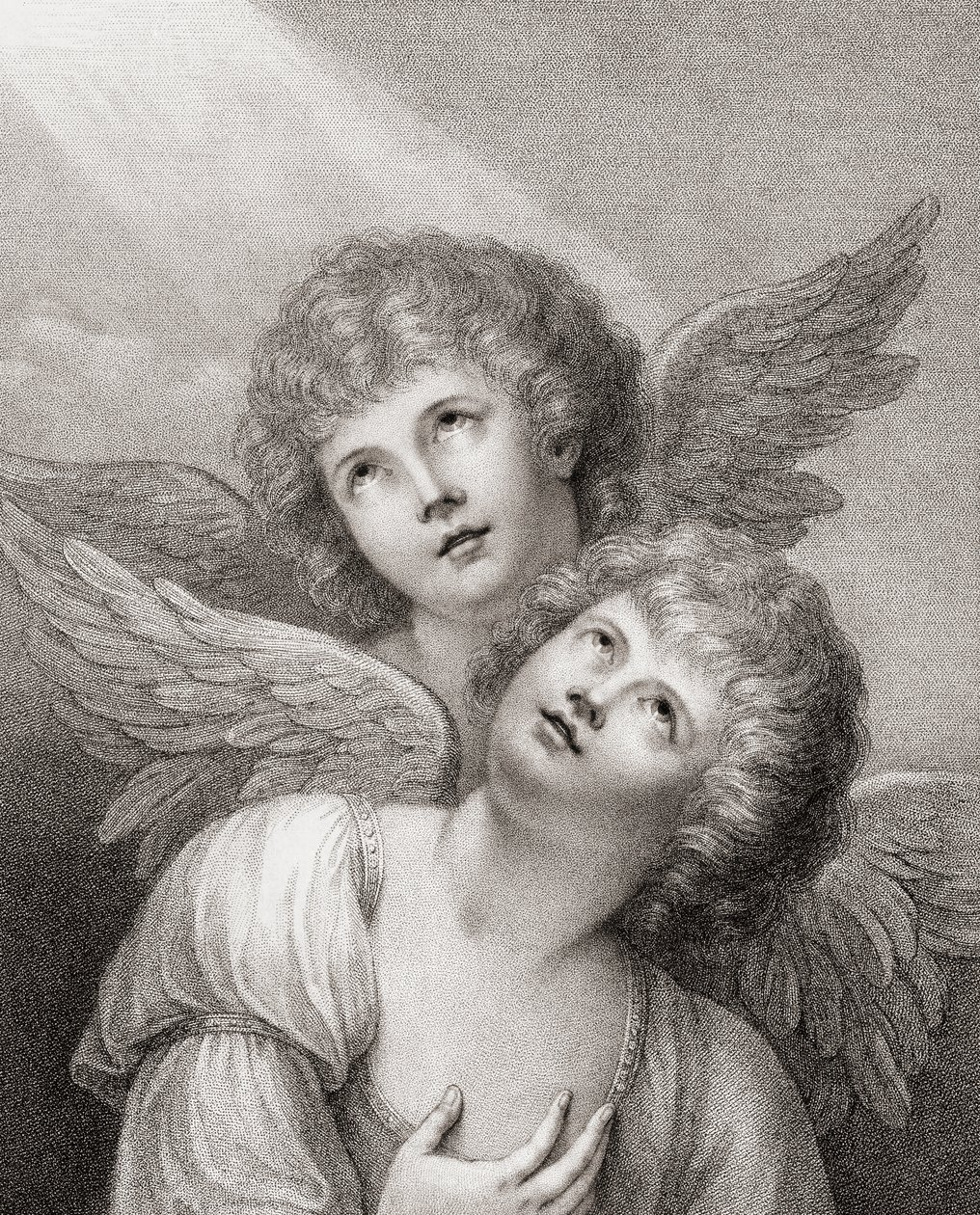 Dos querubines. Dos ángeles de Rev. Matthew William (after) Peters
