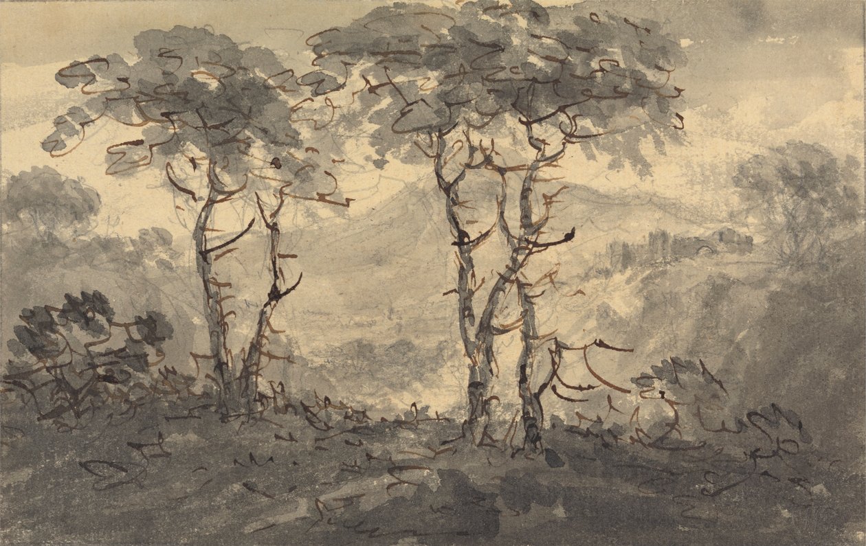 Abetos en un paisaje de montaña de Rev. William Gilpin