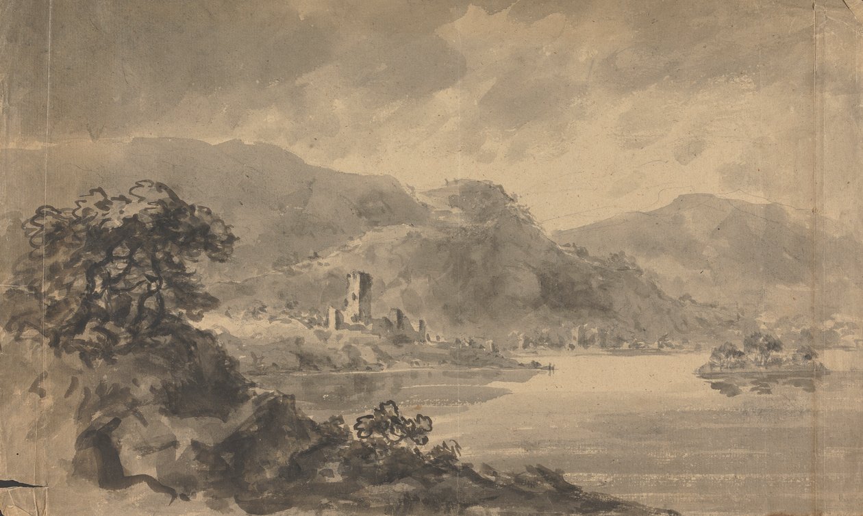 Paisaje con río, castillo y montañas de Rev. William Gilpin