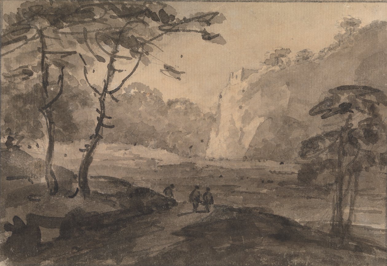 Paisaje con tres figuras en un camino de Rev. William Gilpin