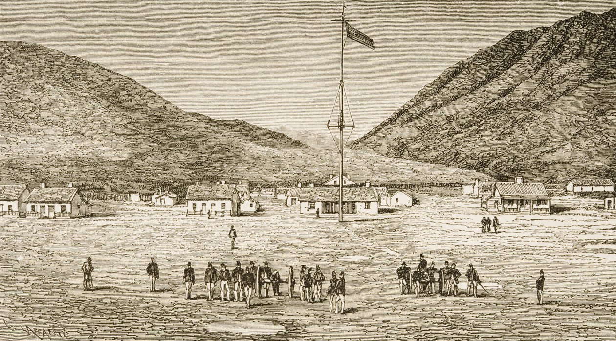 Campamento Fort Douglas y Barranco Red Buttes cerca de Salt Lake City, Utah, 1870s, c.1880 de Reverend Samuel Manning